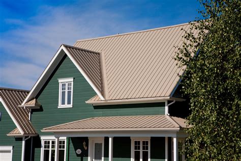 tan house with metal roof|tan roof house color scheme.